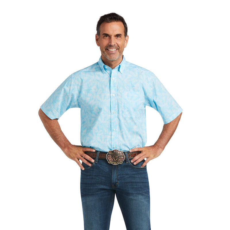 Ariat Hemden Herren - Qusay Stretch Classic Fit Blau ( QEBKD-9270 )